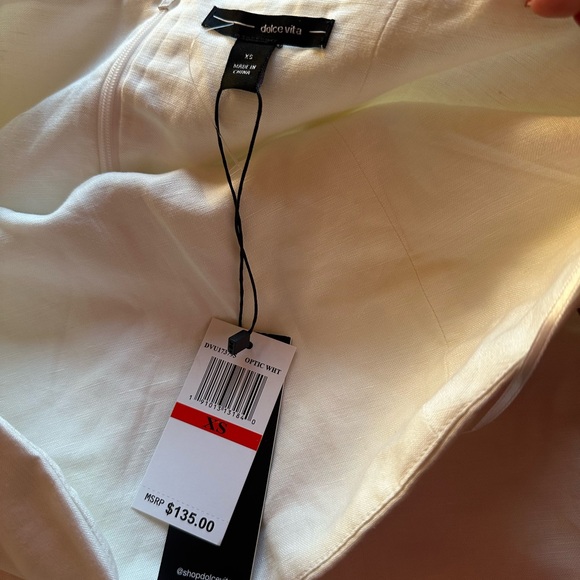 NWT Dolce Vita Off White Linen Blend Strapless Romper Sz XS - Picture 6 of 7